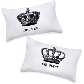 DasyFly King and Queen Couples Pillow Cases,Funny His and Hers Couples Gifts,Annivesary Wedding Gifts for The Couple.Romantic Gifts for Couples On Christmas Valentines Day