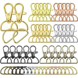 Llaveros y Ganchos Giratorios 120PCS, Aros para Lllaveros Broches para Hacer Llaveros, Mosqueton Llavero con Anillo en D para Manualidades DIY, Bolso (60 Ganchos & 60 Llaveros)