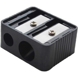 Black Professional Cosmetic Sharpener Double Holes for Eyebrow Lip Liner Eye Pencil School Office Supplies Convenient