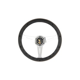 New World Motoring 14" Inch Classic Nostalgia Style Wood Grip Grain Steering Wheel Slotted 3 spoke