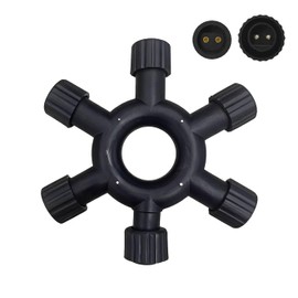 Dekofun Christmas Light Splitter Connector, 2 Pin 1-to-5 Fairy Lights Splitter, 6 Way Connector Waterproof Extension Eable for G40 Globe, Icicle, Net, Curtain & Xmas String Lights