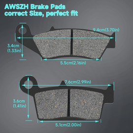 AWSZH Front & Rear Brake Pads compatible with Honda XR650L 1993-2016 XR650R 2000-2007 Kawasaki KX125 1995-2005 YZ250 1998-2002 Suzuki DRZ400 DR-Z 400 2000-2009 DRZ400SM 2005-2009 RM125 RM250