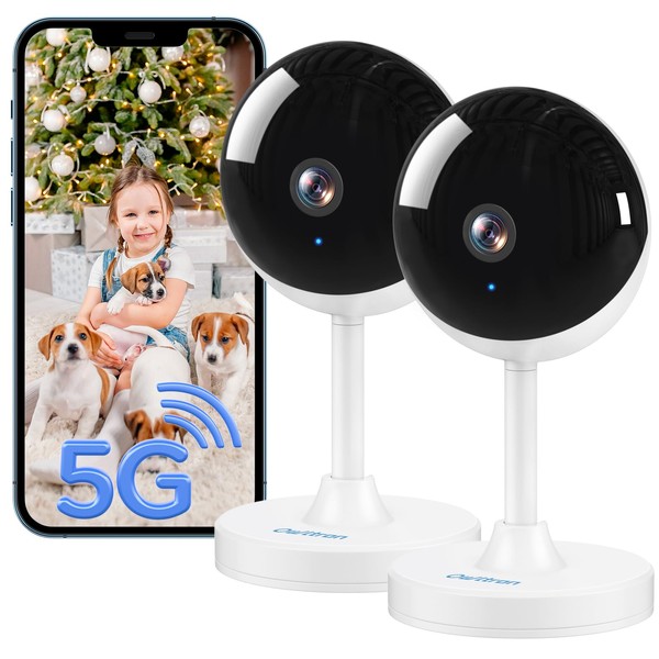 Indoor Camera, 4MP Owltron Security Camera Indoor, 5G & 2.4G Pet Camera for Dog/Baby Monitor, cameras house security with Motion Detection,Night Vision, 2-Way Audio, Compatible with Alexa (2 Pack)