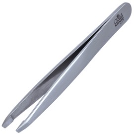 CS25 4" Professional Surgical Grade Stainless Steel Precision Tip Eyebrow Tweezers for Facial Hair Shaping & Removal. Beauty Tool for Men/Women. Made in Solingen Germany (Slanted)