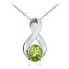 Plata de Ley auténtica o creado Gemstone colgante de infinito