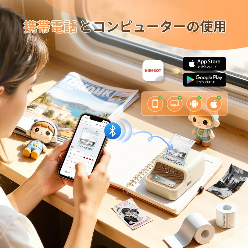 NIIMBOT B21Pro Label Printer, Smartphone Compatible, Label Writer, Thermal Label