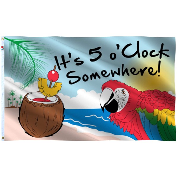 Rhungift 2Pack It's 5 O'Clock Somewhere Flag 3x5 Ft Sign
