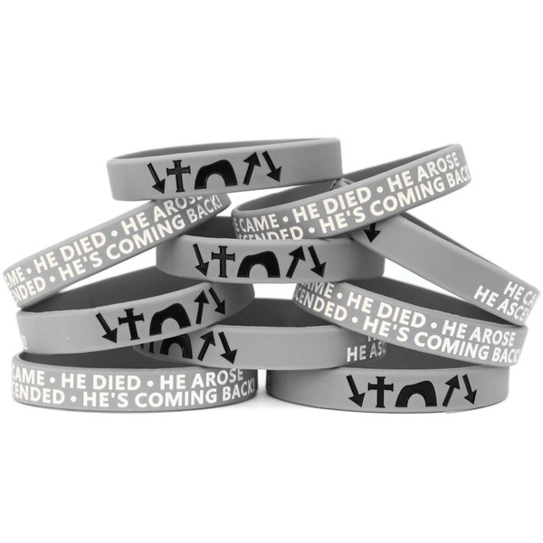 SayitBands Ten (10) He Came Died Arose Ascended Coming Back Wristband Bracelets