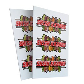 Shish Kabobs (2-Pack) 24" x 36" Plastic Signs | Sign Insert 4mm Corrugated Plastic Signs Storefront Window Poster