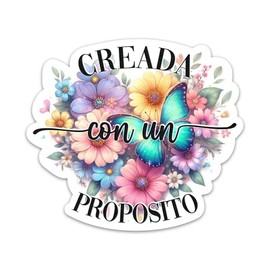 Creada Con Un Proposito Sticker Cristiano Christian Biblia Bible Verse Sticker Religiosas Vinyl Stickers for Water Bottle Journal Scripture Decals God Worship Faith Jesus Stickers for Men Women