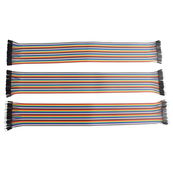 ZDE 120PCS 40cm 15.75inch Multicolored Dupont Wires Breadboard Jumper Ribbon