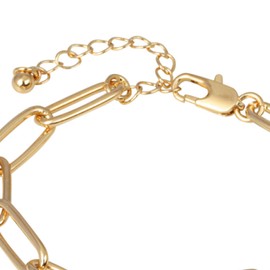 American Coin Treasures Buffalo Nickel Gold-Layered Coin Elongated Link Bracelet | Goldtone Clip Style | 7 Inch 3 Inch Extender with Lobster Claw Clasp | Certificate of Authenticity