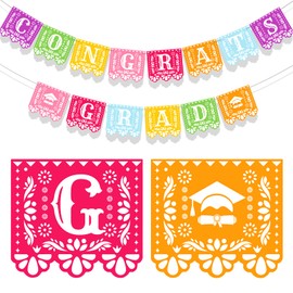 Mexican Fiesta Graduation Banner, Fiesta Theme Garland Grad Cap Congrats Grad Welcome Banner for College High School Senior Taco Party Decoration, Mexico Graduate Party Banner for Class of 2024
