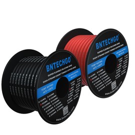 BNTECHGO 8 Gauge Silicone Wire Spool Red and Black Each 50ft Flexible 8 AWG Stranded Tinned Copper Wire