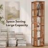 YOWOS Rotating Bookshelf Tower, 360 Display Spinning Bookcase, Bamboo Bookshelf