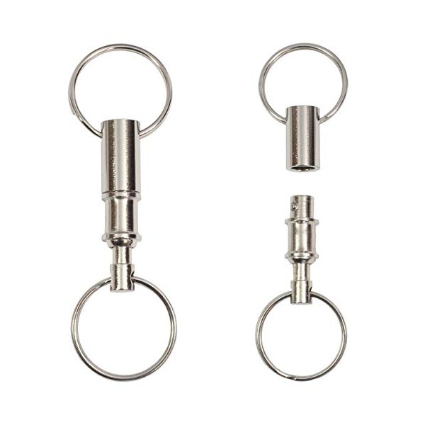 Rongbo 2 Pack Quick Release Detachable Pull Apart Key Rings