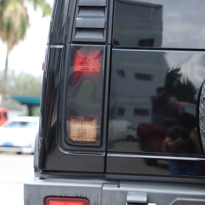 Unbranded Fit For Hummer H2 Smoked Blackout Tail Light Covers