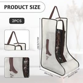 2 Pcs Clear Boot Storage Bag,Plastic Tall Boot Bag,Shoe Bags for Travel,Clear Shoe Bags for Tall Boot Storage,Boot Bags for Cowboy Boots,Waterproof & Dustproof Boot Bags for Travel,Boot Bag Equestrian