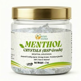 Herbs Botanica Cristales de mentol Mentha Arvensis Aromaterapia Congestión Nariz tapada Alivio Resfriado Gripe 100 Puro USP Grado alimenticio Ideal...
