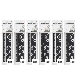 Alien Pros Tennis Racket Grip Tape (6 Grips) – Precut and Dry Feel Tennis Grip – Designer Tennis Overgrip Grip Tape Tennis Racket – Wrap Your Racquet for High Performance (6 Grips, Black Numbers)