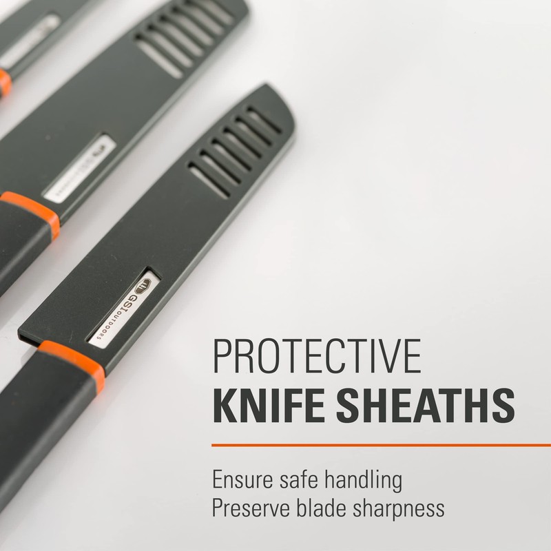 GSI Outdoors Santoku Knife Set, Compact 6-Piece Camping Chef Knife