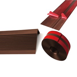 5ft Vinyl Rubber Stair Nosing Stair EdgeTrim Non-Slip Self Adhesive Stair Edge Protector Suitable for Outdoor & Indoor Brown