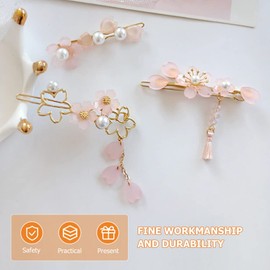 FRCOLOR 2pcs Cherry Blossom Hairpin Japanese Hair Pin Girls Hair Accessories Flower Hair Clip Tassel Student