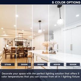 LUXRITE PAR30 Short Neck LED Flood Light Bulb, 75W Equivalent, 5 Color Selectable 2700K-5000K, 850 Lumens, 10W, Dimmable LED Spotlight Bulb, Damp Rated, ETL Listed, E26 Base - Indoor Outdoor (6 Pack)