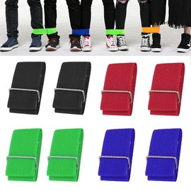 8 Pcs 3 Legged Race Bands, BetterJonny Colorful Elastic Tie Rope Durable Firm Three Legged Race Games for Kids Adult Party Outdoor Game（4 Colors）