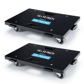 Nellyke Furniture Dolly, 2 Pack Dollies with Wheels,16'' X10'' Small Flat Dolly with 500LBS Large Capacity, Furniture Movers with Wheels Heavy Duty, Connectable and Portable, Black