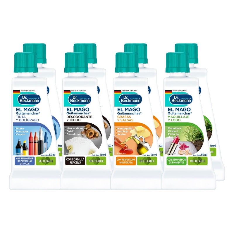 Dr. Beckmann Kit de Magos Quitamanchas, 8 botellas de 50
