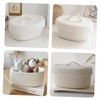 Ciieeo Cotton Rope Woven Storage Basket with Lid for Makeup
