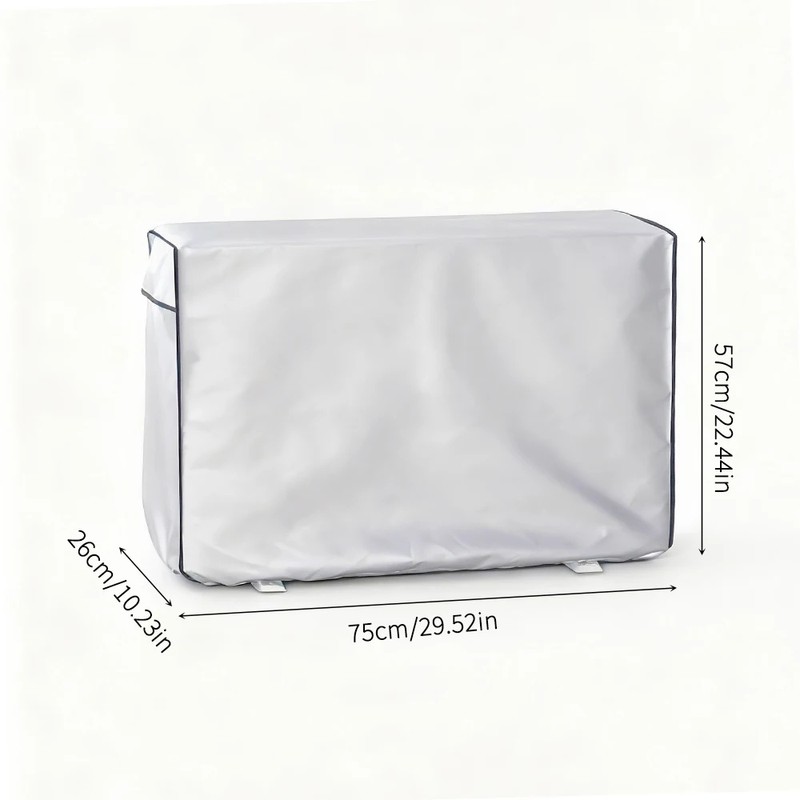 Silver 600D Oxford Outdoor Air Conditioner Cover, Full-Wrap Waterproof Weather