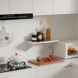 Chingoo Stainless Steel Shelf 18" x 36", NSF Wall Mounted Commercial Metal Shelving with Backsplash for Restaurant, Utility Room, Kitchen and Garage