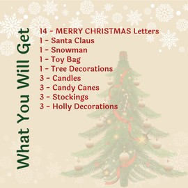 Merry Christmas Garage Door Magnets - 30Pcs All in One Garage Door Christmas Decorations Set - Weather Resistant - Christmas Garage Door Decorations for Xmas, Holiday and Christmas Decor