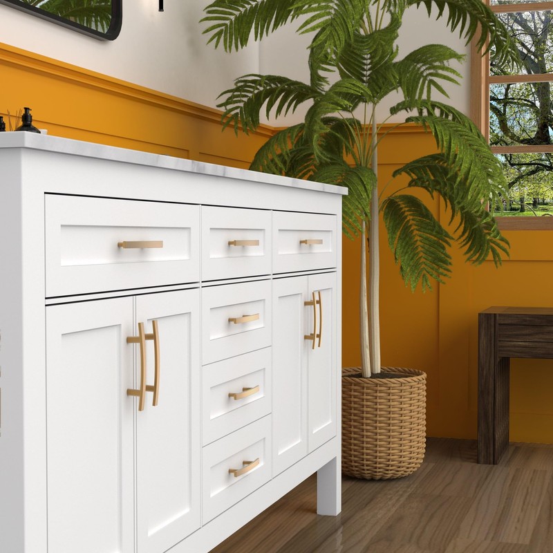 HESTIA HARDWARE 10 Pack | Brushed Gold Cabinet Pull Modern