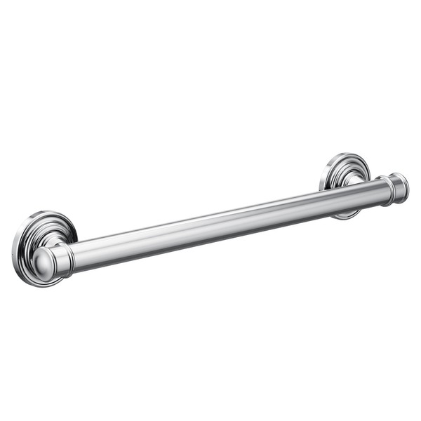 Moen YG6418CH Belfield Safety 18-Inch Stainless Steel Traditional Bathroom Grab Bar, Chrome