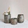 Creative Co-Op Oxidized Glass Mosaic Candleholder, Pewter Finish