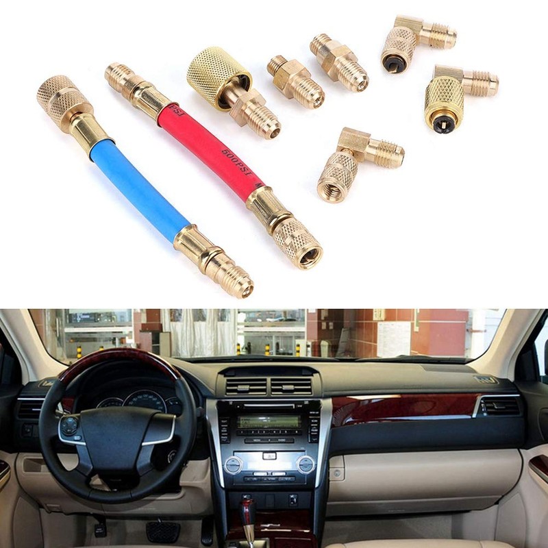 Cooling Connection Adapter Kit, Qiilu Car Air Conditioning Cooling, 8