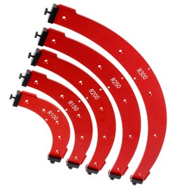 5Pcs Round Corner Radius Template Aluminum Alloy Radius Jig Router Template Arc Angle Positioning Auxiliary Tool Portable Corner Positioning Jig R100/R150/R200/R250/R300