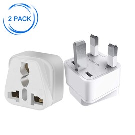 Strhowill 2Pack UK to US Socket, Universal Travel Adapter for Over 200 Countries (White)