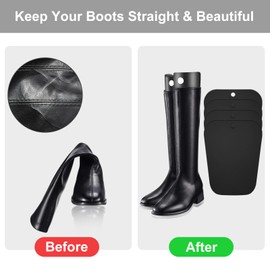Boot Stretcher 10 Sheets Boot Shaper Reusable Plastic Boot Holder Shape Inserts High Boot Support for Men and Women 10 Inches, black