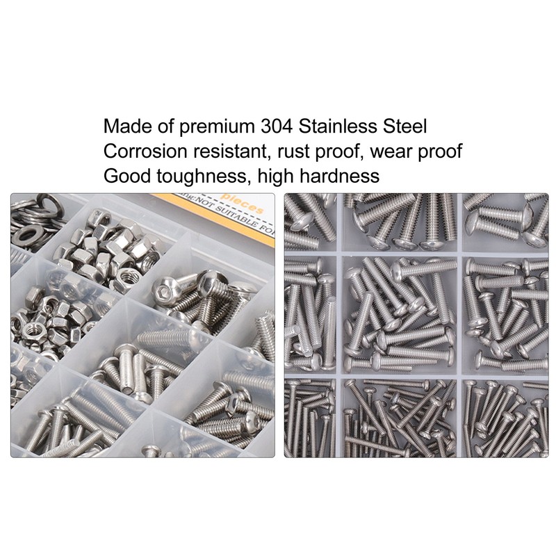 884 Pcs Screw Nut Washer Wrench Kit M2 M3 M4