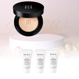 Hera Black Cushion Original 15g 21N1 Vanilla + Hera Multi-Defense Sun Cream 45ml (3 pieces of 15ml) Set / 헤라 블랙 쿠션 본품 15g 21N1 바닐라+헤라 멀티디펜스 선크림 45ml (15ml 3개) 구성 세트