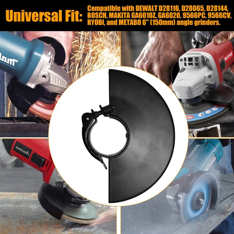 6.45" Angle Grinder Guard for 6"/5"/4-1/2"/4" Grinder Blades Wheel Disc