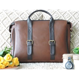 Mysa Brown Vegan Leather Slim Vintage Messenger Crossbody Satchel Shoulder Laptop Briefcase Sleeve Bags with Adjustable Strap for Office Work Travel Fits 14" Computer Laptop Tablet for Men Women