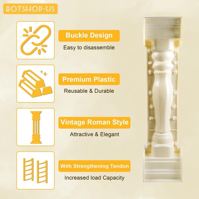 Concrete Roman Column Mold 35.04 Inch Casting Plaster Mold 2