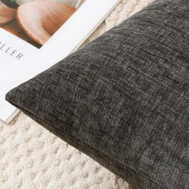 JOTOM Set of 2 Cushion Covers 50x50 cm Soft Chenille Dark Grey Decorative Throw Pillow Covers 20x20 Inch Square Cushion Case Solid Pillowcases for Couch Sofa Living Room Bed Home Decor (Dark Grey)