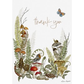 LUX PRESS Thank you Mushrooms luxurious greeting cards | Blank 5X7 THANK YOU CARDS, 10 pack with envelopes | Stunning colors printed on high-end recycled paper with eco-friendly ink