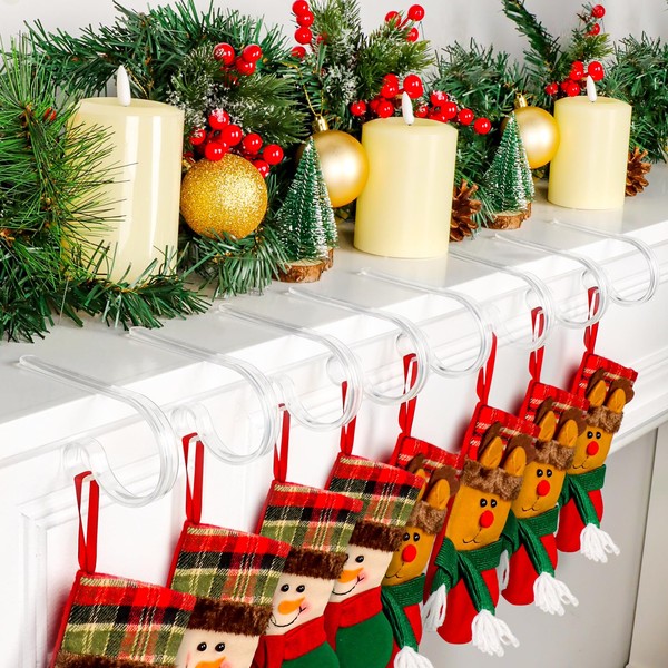 Christmas Stocking Holders for Mantle Set of 16, Lightweight Stocking